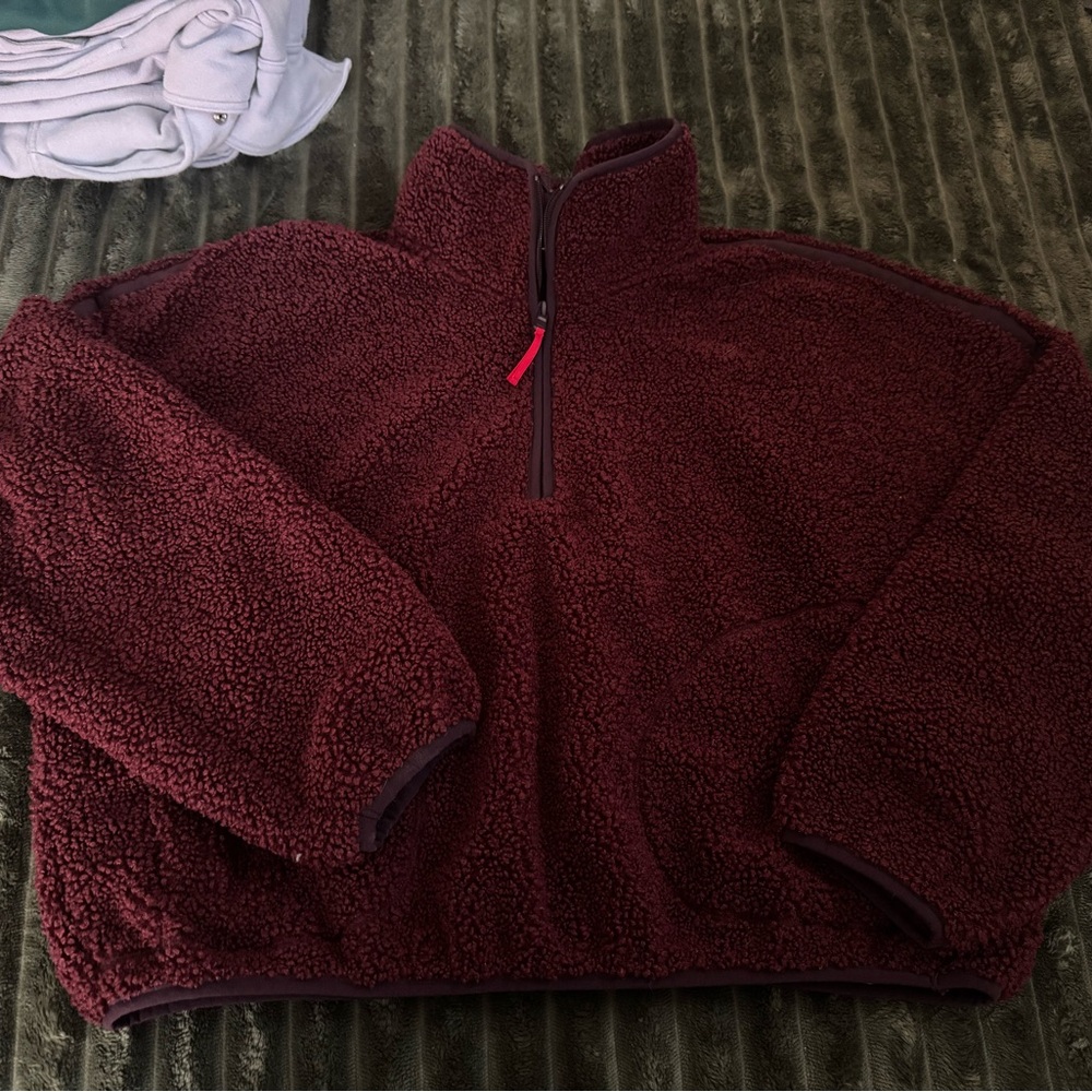 Old Navy Burgundy Sherpa Pullover